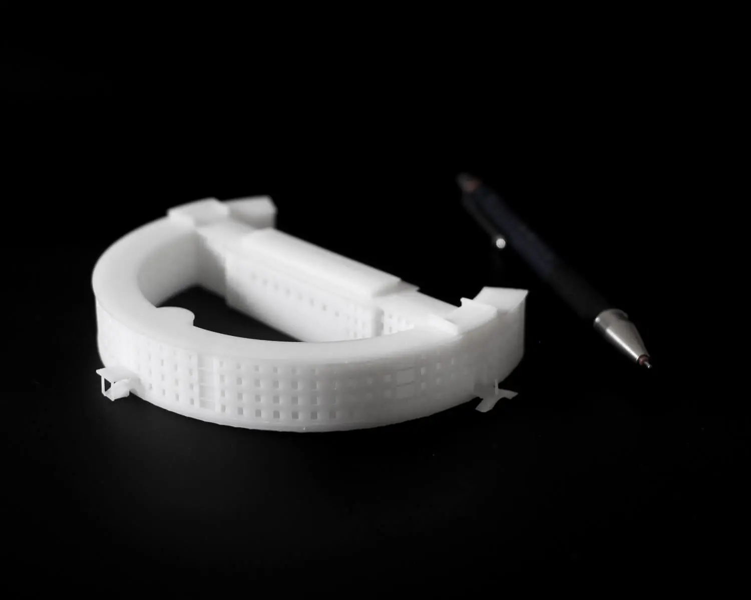 Printed model with pen for scale