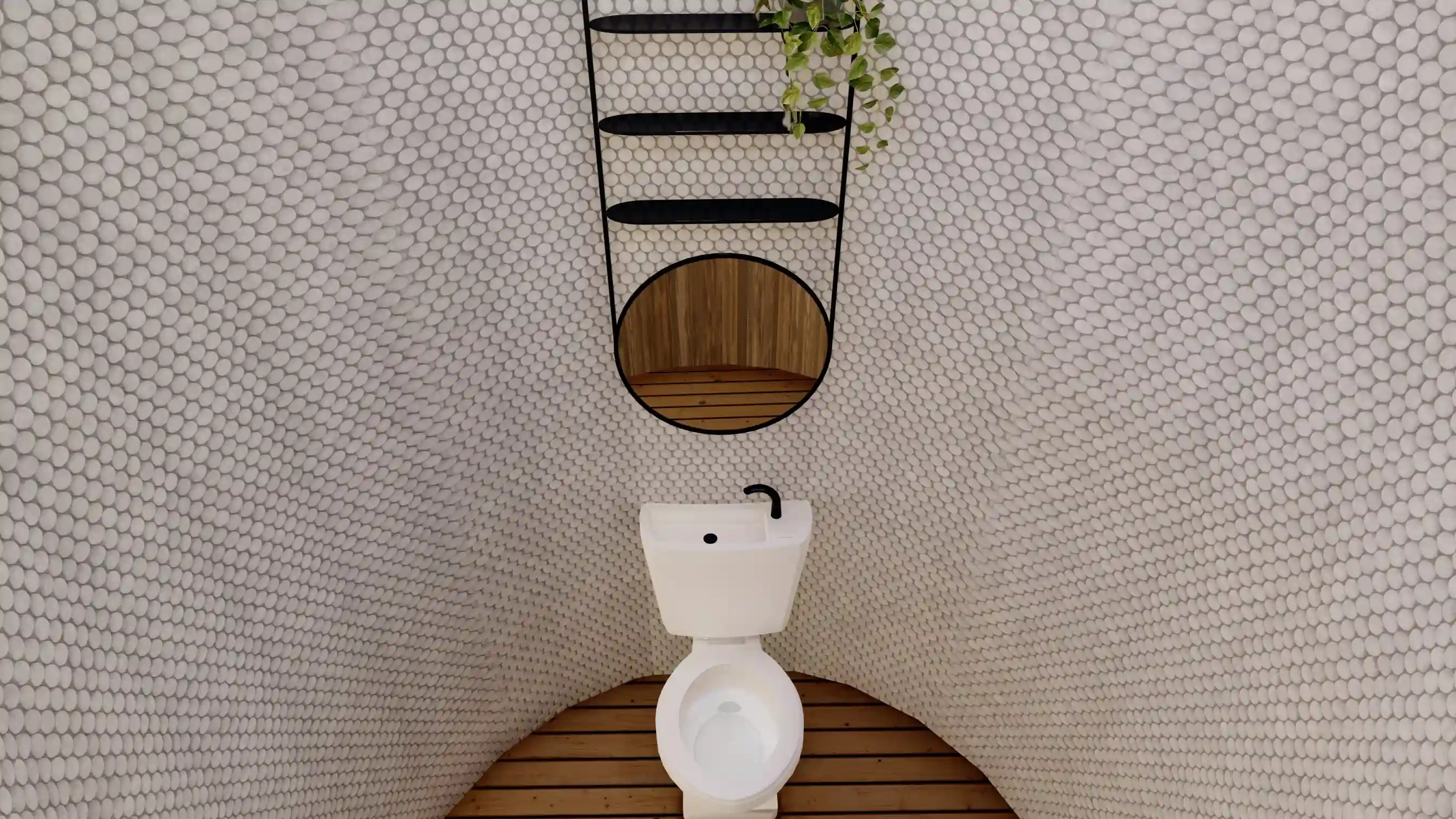 Bubble tent bathroom