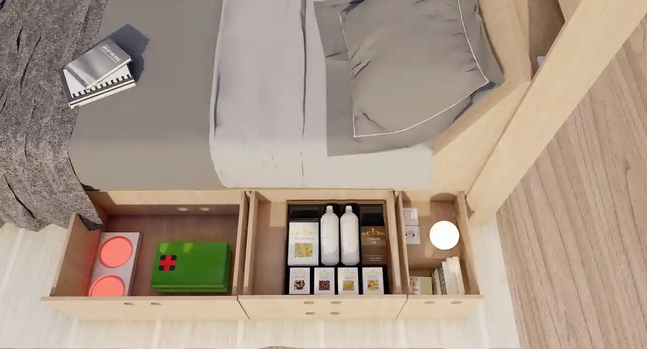 Bubble tent bed drawers