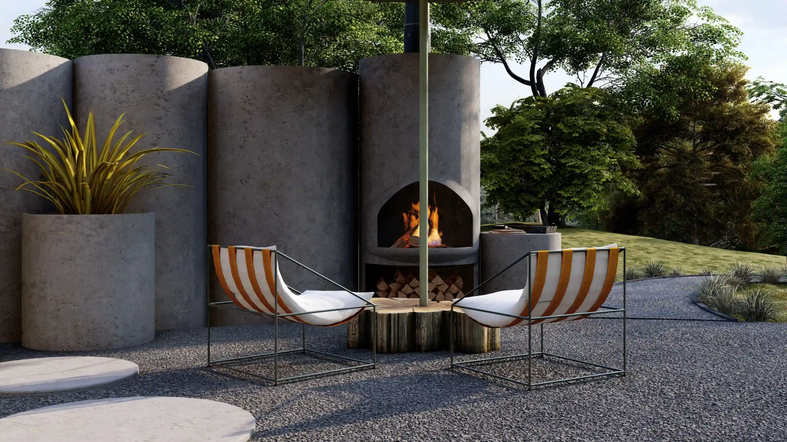 Bubble tent fireplace
