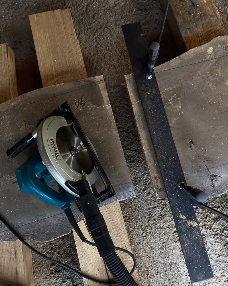Cutting oak plank