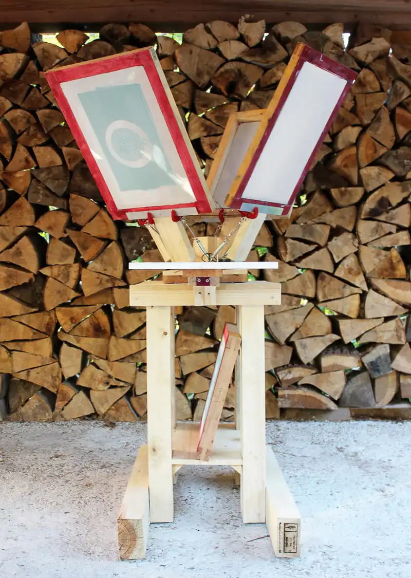 Screen printing device front